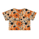 Bold Harvest Blooms Crop Tee – Vibrant Autumn Floral Print Top for Effortless Style