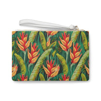Luminous Botanical Dream Clutch Bag – Vibrant Saffiano Vegan Leather