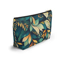 Golden Hour Foliage T-bottom Accessory Pouch – Elegant Botanical Print Organizer for Everyday Use
