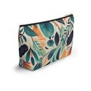 Floral Harmony Cascade T-bottom Accessory Pouch – Vibrant Botanical Print Organizer for Everyday Use