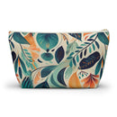 Floral Harmony Cascade T-bottom Accessory Pouch – Vibrant Botanical Print Organizer for Everyday Use
