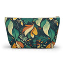 Vibrant Harmony Leaves T-bottom Accessory Pouch – Bold Botanical Print Organizer for Everyday Essentials