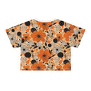 Bold Harvest Blooms Crop Tee – Vibrant Autumn Floral Print Top for Effortless Style