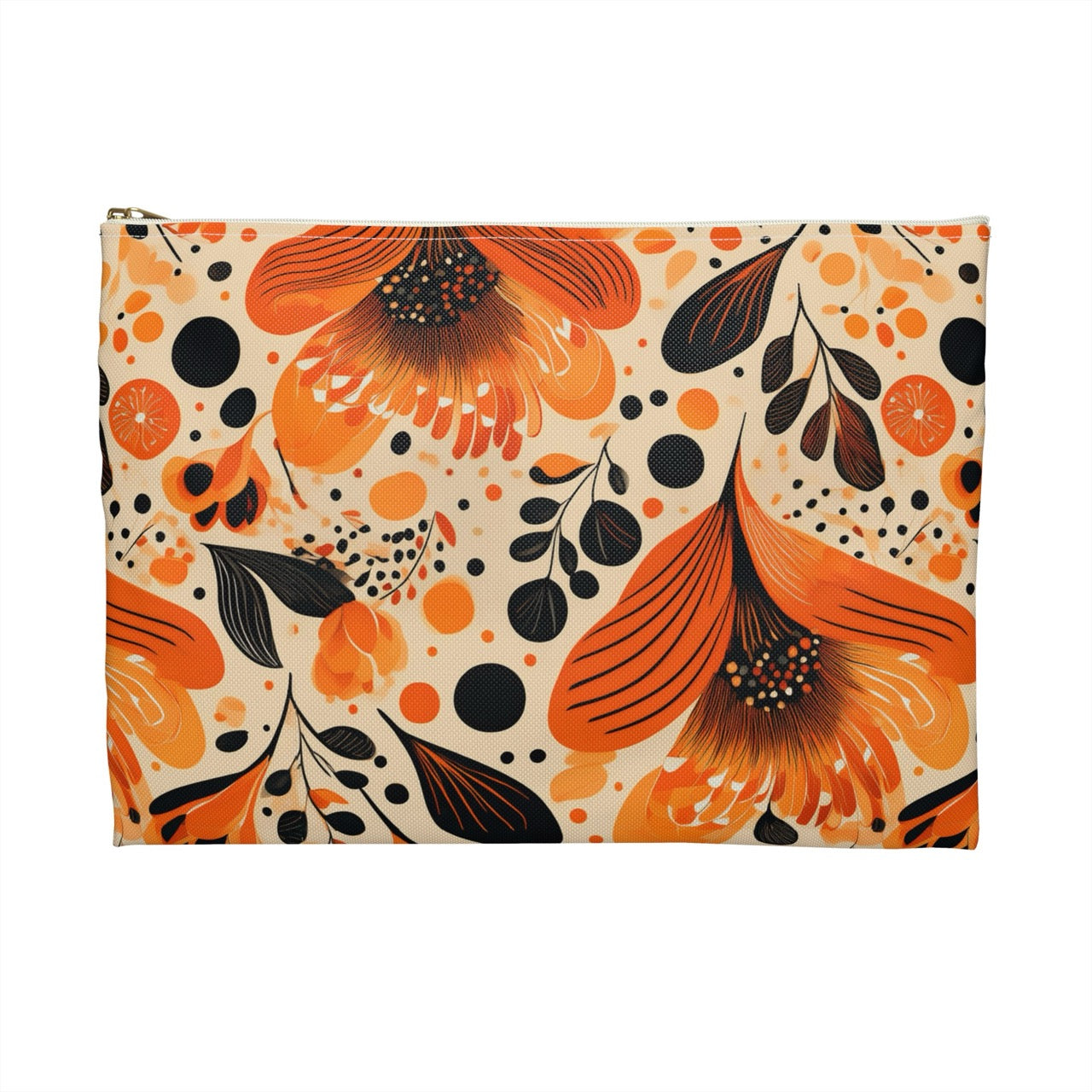 Sunlit Blooms Symphony Accessory Pouch – Warm Autumn Floral Organizer for Everyday Essentials