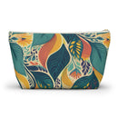 Autumn Symphony Botanicals T-bottom Accessory Pouch – Elegant Seasonal Foliage Organizer for Everyday Use