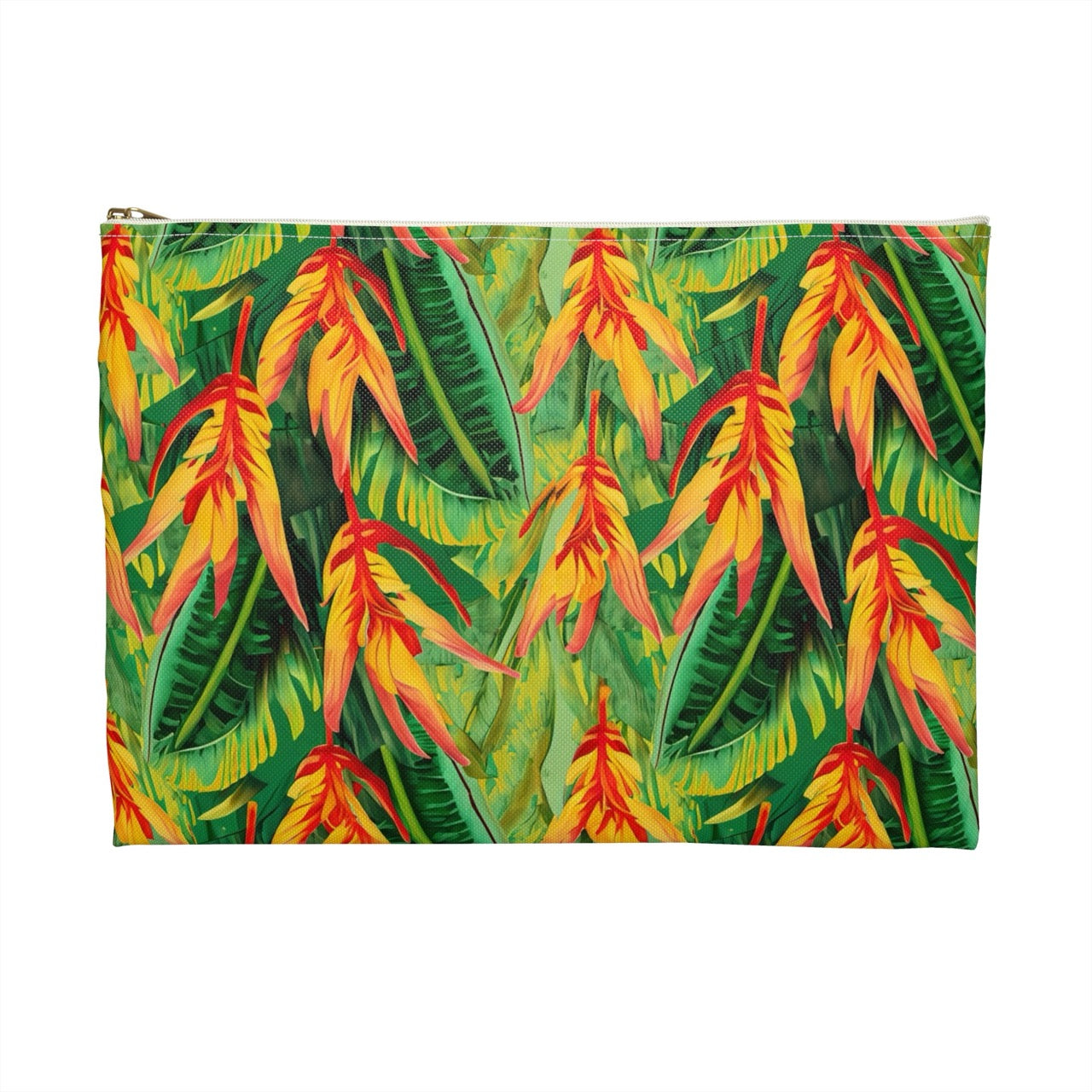 Sun-Kissed Rainforest Glow Accessory Pouch – Vibrant Tropical Foliage Organizer for Everyday Use