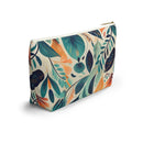 Floral Harmony Cascade T-bottom Accessory Pouch – Vibrant Botanical Print Organizer for Everyday Use
