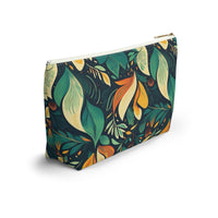Vibrant Harmony Leaves T-bottom Accessory Pouch – Bold Botanical Print Organizer for Everyday Essentials