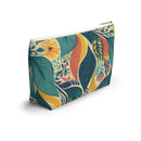 Autumn Symphony Botanicals T-bottom Accessory Pouch – Elegant Seasonal Foliage Organizer for Everyday Use