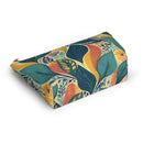 Autumn Symphony Botanicals T-bottom Accessory Pouch – Elegant Seasonal Foliage Organizer for Everyday Use
