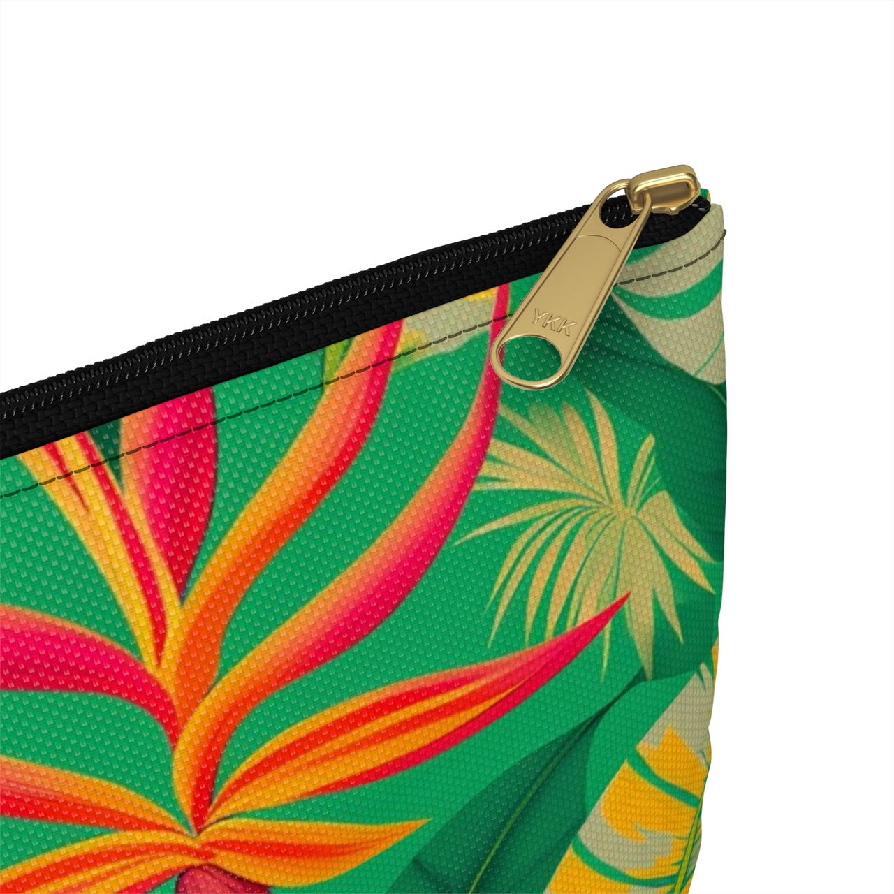 Golden Jungle Paradise Accessory Pouch – Exotic Tropical Foliage Organizer for Everyday Use