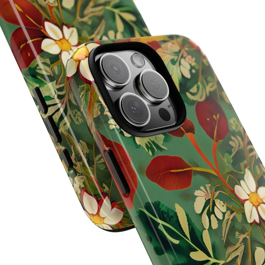 Golden Leaf Reverie iPhone Tough Case | Botanical Floral Protection