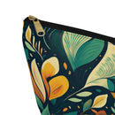 Vibrant Harmony Leaves T-bottom Accessory Pouch – Bold Botanical Print Organizer for Everyday Essentials