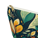 Vibrant Harmony Leaves T-bottom Accessory Pouch – Bold Botanical Print Organizer for Everyday Essentials