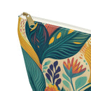 Autumn Symphony Botanicals T-bottom Accessory Pouch – Elegant Seasonal Foliage Organizer for Everyday Use