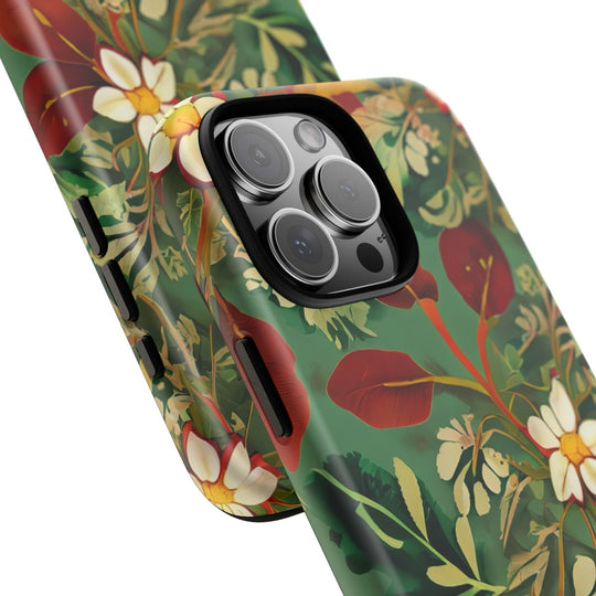 Golden Leaf Reverie iPhone Tough Case | Botanical Floral Protection