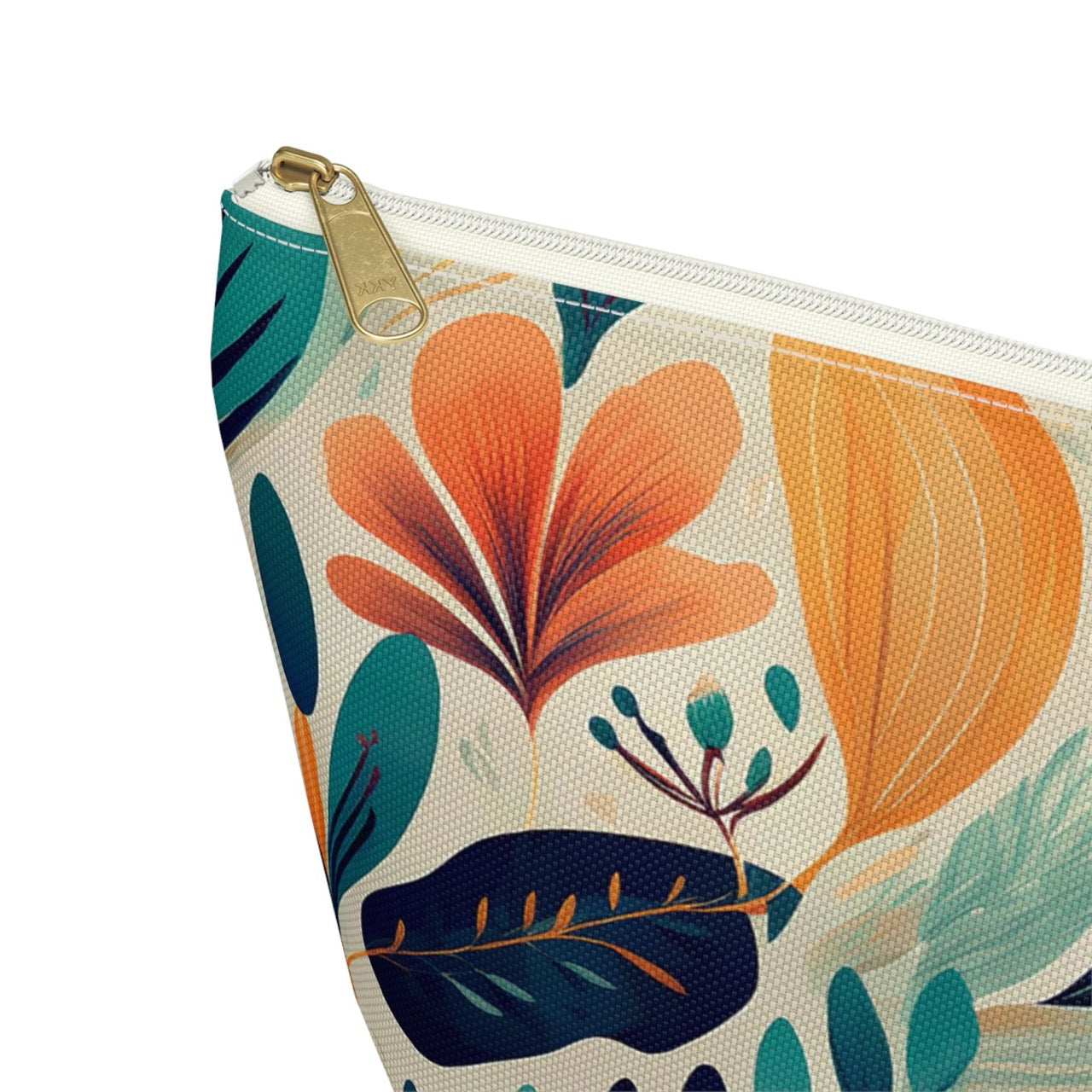 Floral Harmony Cascade T-bottom Accessory Pouch – Vibrant Botanical Print Organizer for Everyday Use