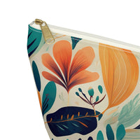Floral Harmony Cascade T-bottom Accessory Pouch – Vibrant Botanical Print Organizer for Everyday Use