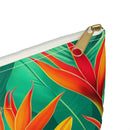 Tropical Sunset Bloom Accessory Pouch – Vibrant Floral Foliage Organizer for Everyday Essentials