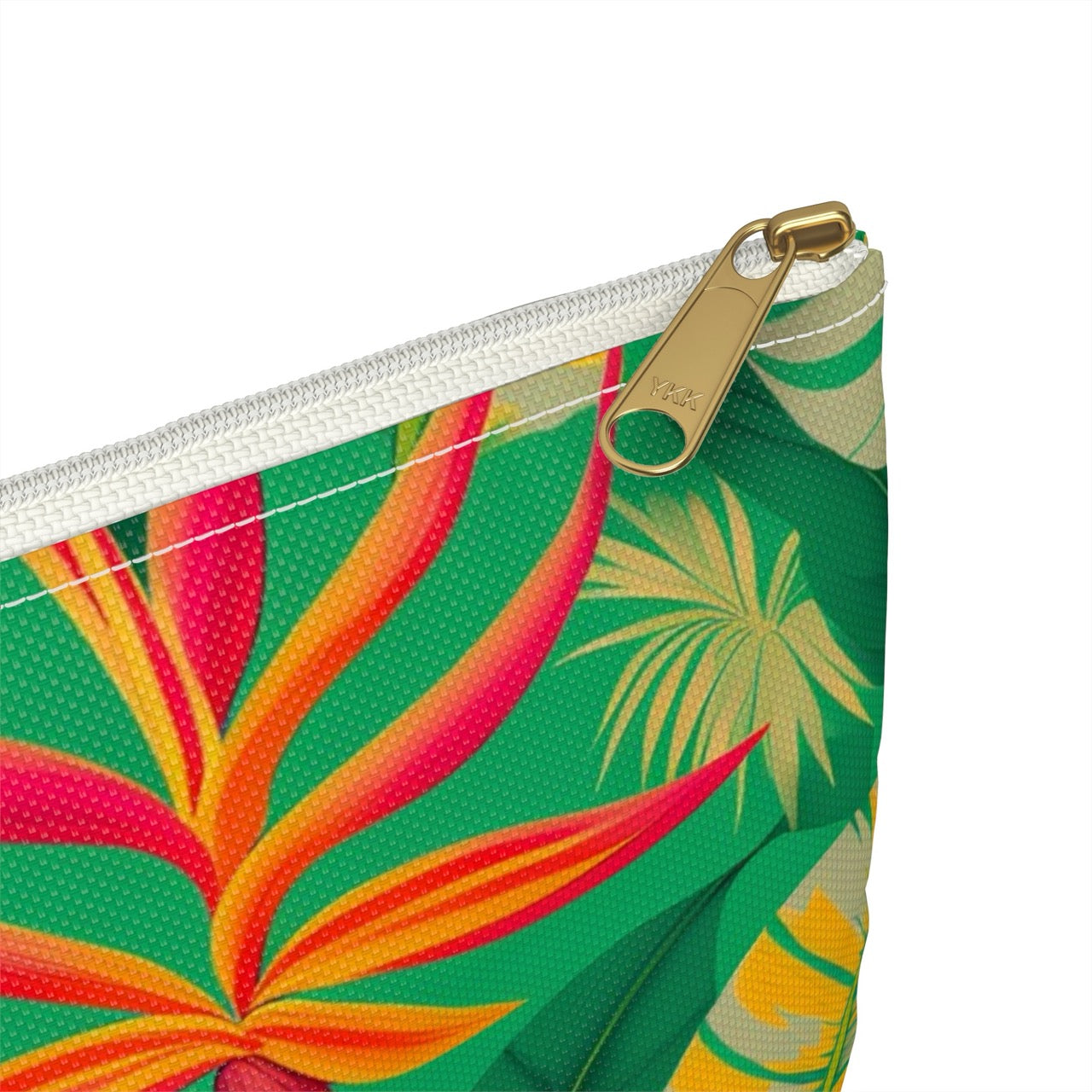 Golden Jungle Paradise Accessory Pouch – Exotic Tropical Foliage Organizer for Everyday Use