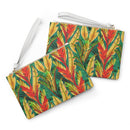 Verdant Fire Cascade Clutch Bag – Vibrant Saffiano Vegan Leather