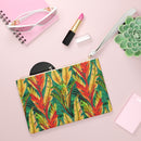 Verdant Fire Cascade Clutch Bag – Vibrant Saffiano Vegan Leather