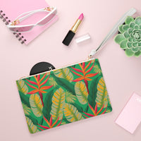 Golden Jungle Paradise Clutch Bag – Exotic Tropical Wristlet for Stylish Everyday Use