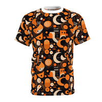 Cosmic Deco Fusion Men's T-Shirt – Bold Geometric Retro-Futuristic Print for Unique Style