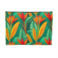 Tropical Sunset Bloom Accessory Pouch – Vibrant Floral Foliage Organizer for Everyday Essentials