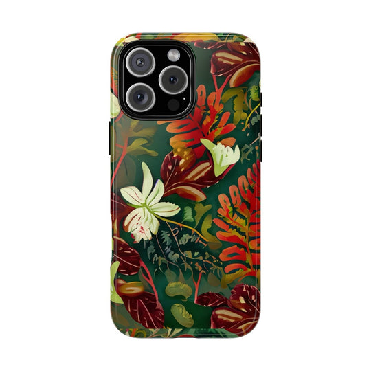 Verdant Cascade Elegance iPhone Tough Case | Tropical Botanical Design