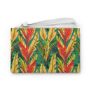Verdant Fire Cascade Clutch Bag – Vibrant Saffiano Vegan Leather