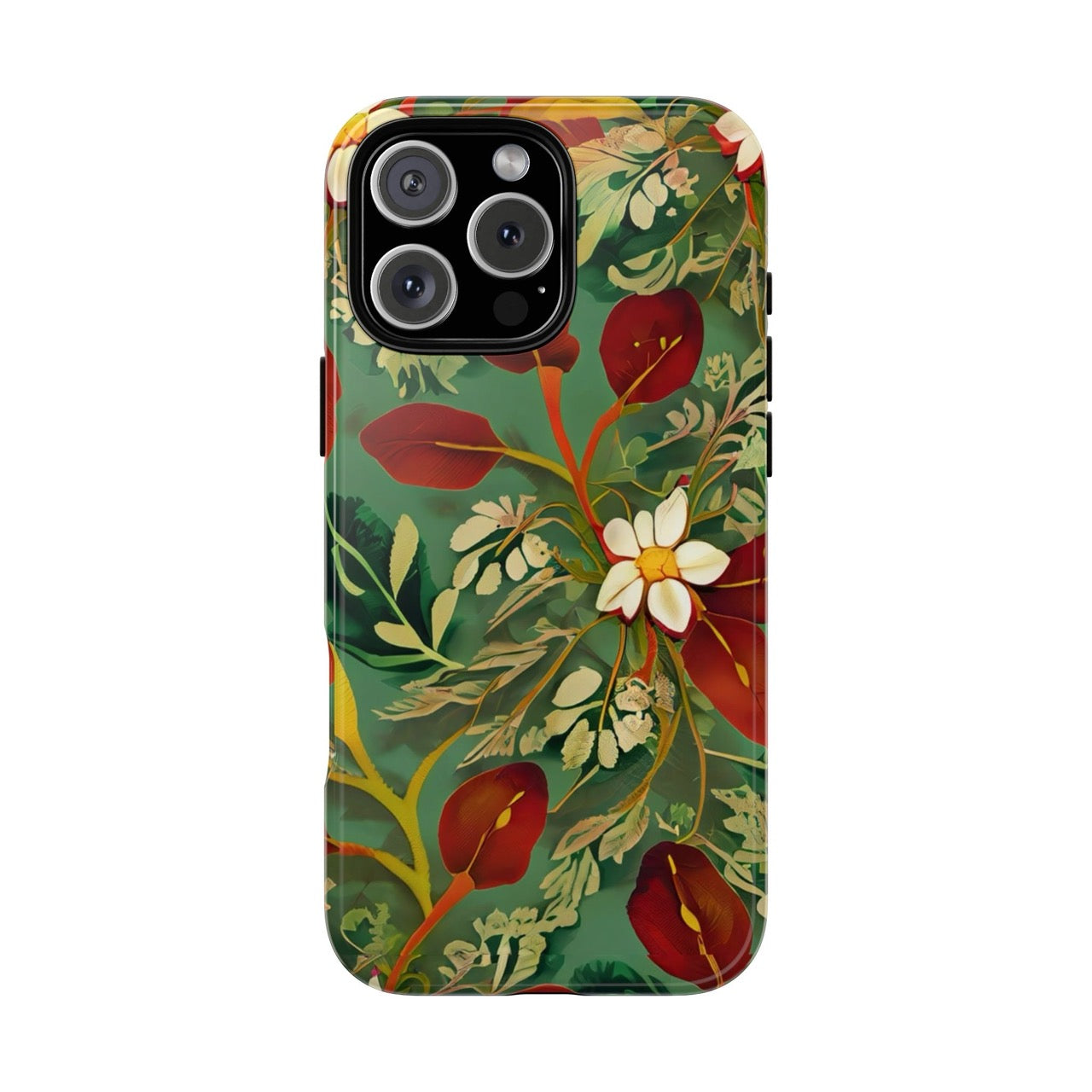 Golden Leaf Reverie iPhone Tough Case | Botanical Floral Protection