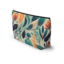 Floral Harmony Cascade T-bottom Accessory Pouch – Vibrant Botanical Print Organizer for Everyday Use