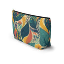 Autumn Symphony Botanicals T-bottom Accessory Pouch – Elegant Seasonal Foliage Organizer for Everyday Use