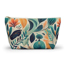 Floral Harmony Cascade T-bottom Accessory Pouch – Vibrant Botanical Print Organizer for Everyday Use