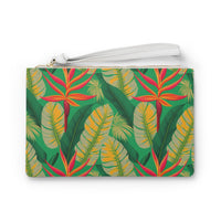 Golden Jungle Paradise Clutch Bag – Exotic Tropical Wristlet for Stylish Everyday Use