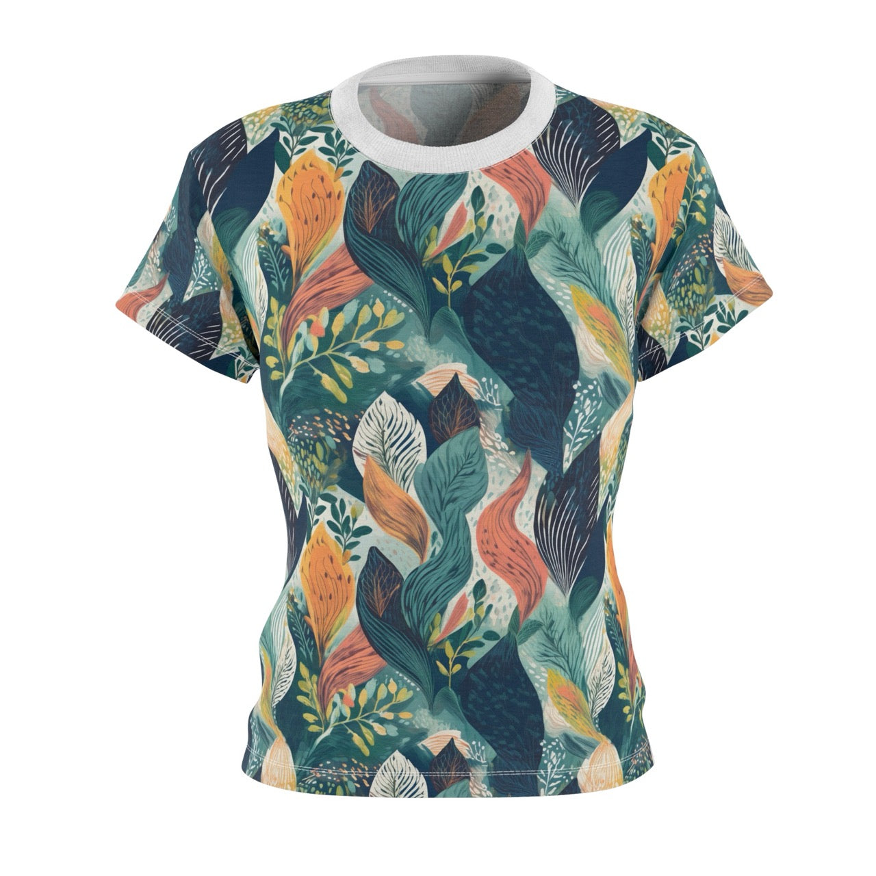 Tropical Twilight Elegance Women's T-Shirt – Ethereal Foliage-Inspired Design for a Chic Look