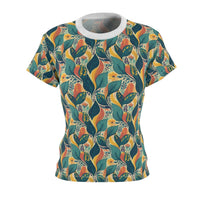 Autumn Symphony Botanicals Women's T-Shirt – Elegant Fall-Inspired Floral Tee for Effortless Style