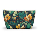 Vibrant Harmony Leaves T-bottom Accessory Pouch – Bold Botanical Print Organizer for Everyday Essentials
