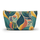 Autumn Symphony Botanicals T-bottom Accessory Pouch – Elegant Seasonal Foliage Organizer for Everyday Use