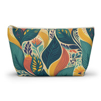 Autumn Symphony Botanicals T-bottom Accessory Pouch – Elegant Seasonal Foliage Organizer for Everyday Use