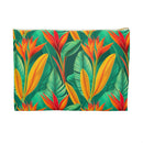 Tropical Sunset Bloom Accessory Pouch – Vibrant Floral Foliage Organizer for Everyday Essentials