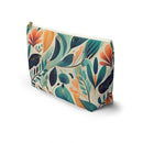 Floral Harmony Cascade T-bottom Accessory Pouch – Vibrant Botanical Print Organizer for Everyday Use