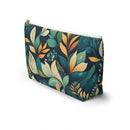 Golden Hour Foliage T-bottom Accessory Pouch – Elegant Botanical Print Organizer for Everyday Use