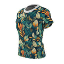 Golden Hour Foliage Women's T-Shirt – Elegant Botanical Print Tee for Effortless Chic