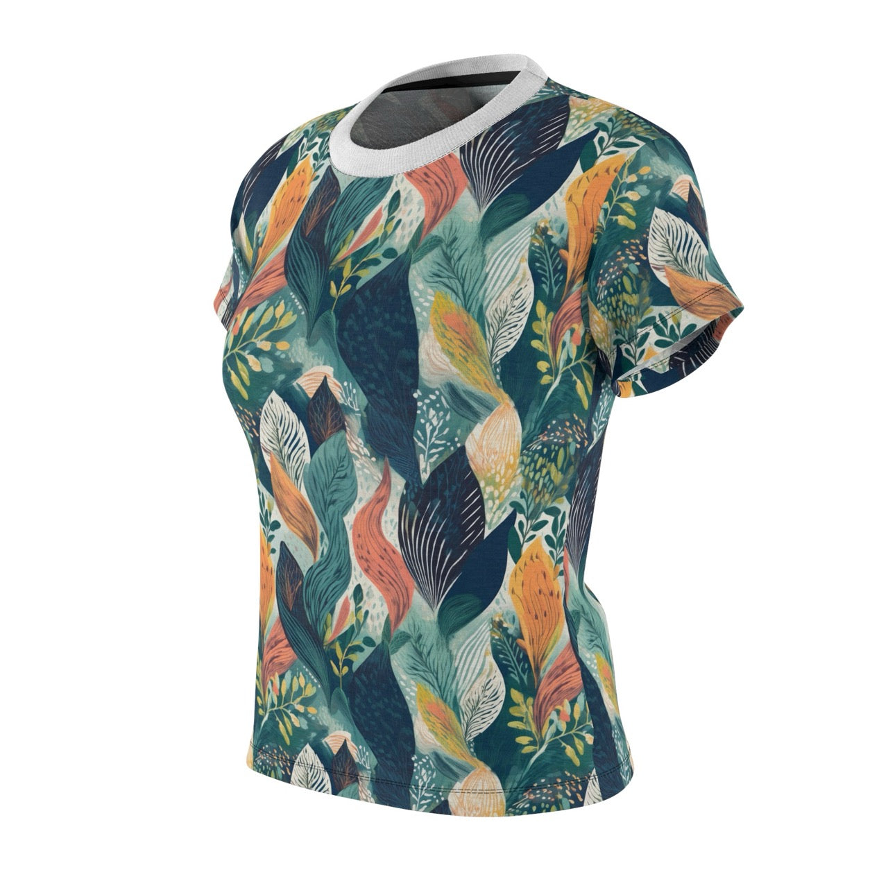 Tropical Twilight Elegance Women's T-Shirt – Ethereal Foliage-Inspired Design for a Chic Look