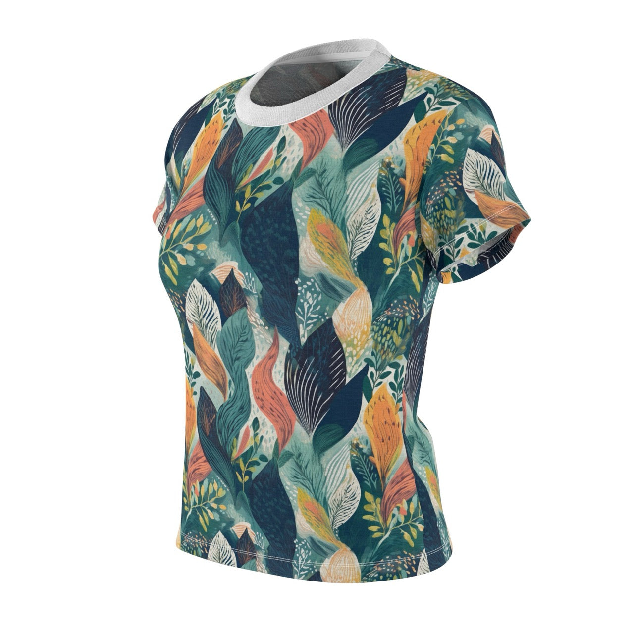 Tropical Twilight Elegance Women's T-Shirt – Ethereal Foliage-Inspired Design for a Chic Look
