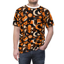 Cosmic Deco Fusion Men's T-Shirt – Bold Geometric Retro-Futuristic Print for Unique Style
