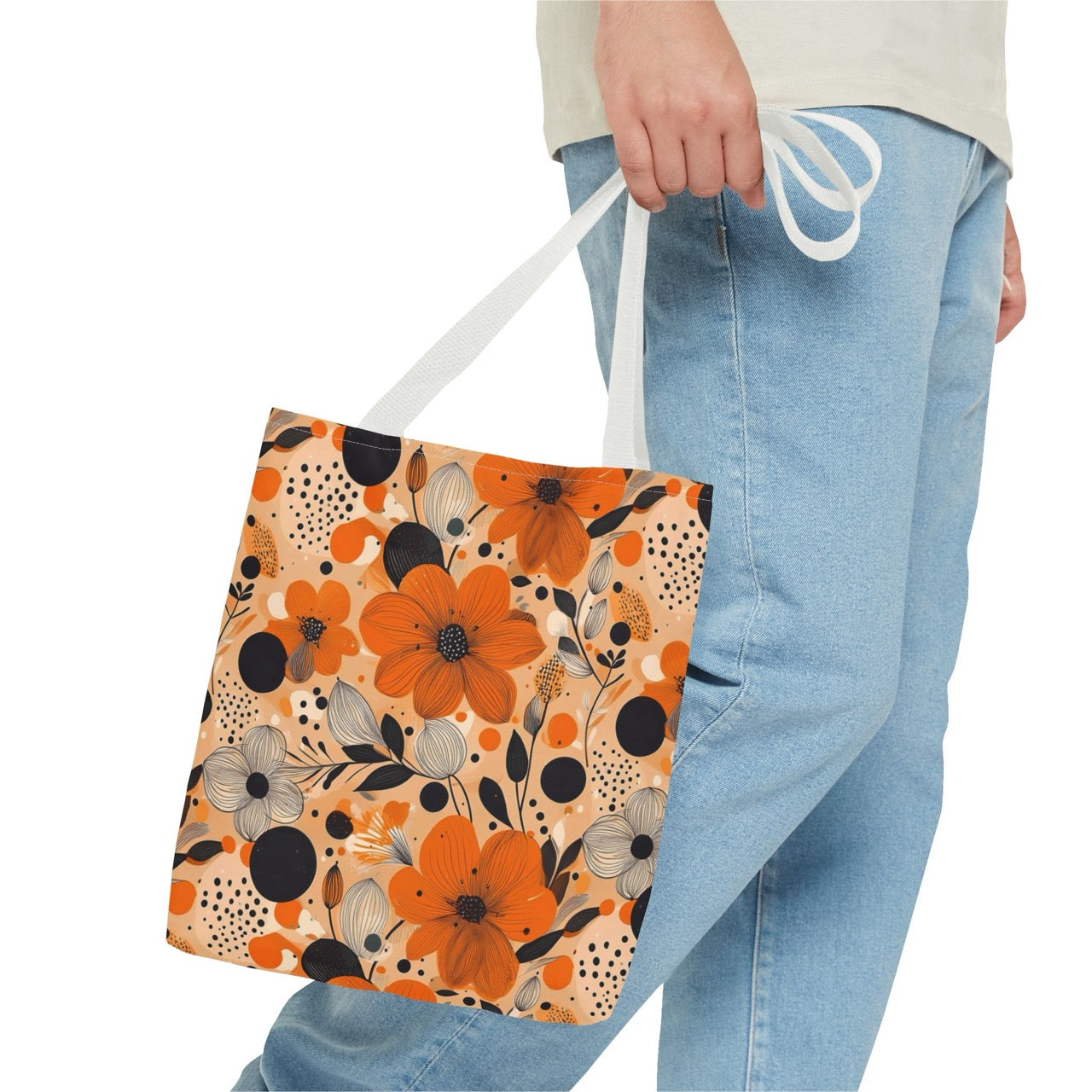 Autumn Glow Blossoms Tote Bag – Warm & Elegant Floral Carry-All