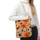 Autumn Glow Blossoms Tote Bag – Warm & Elegant Floral Carry-All